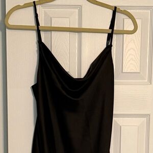 Black satin dress